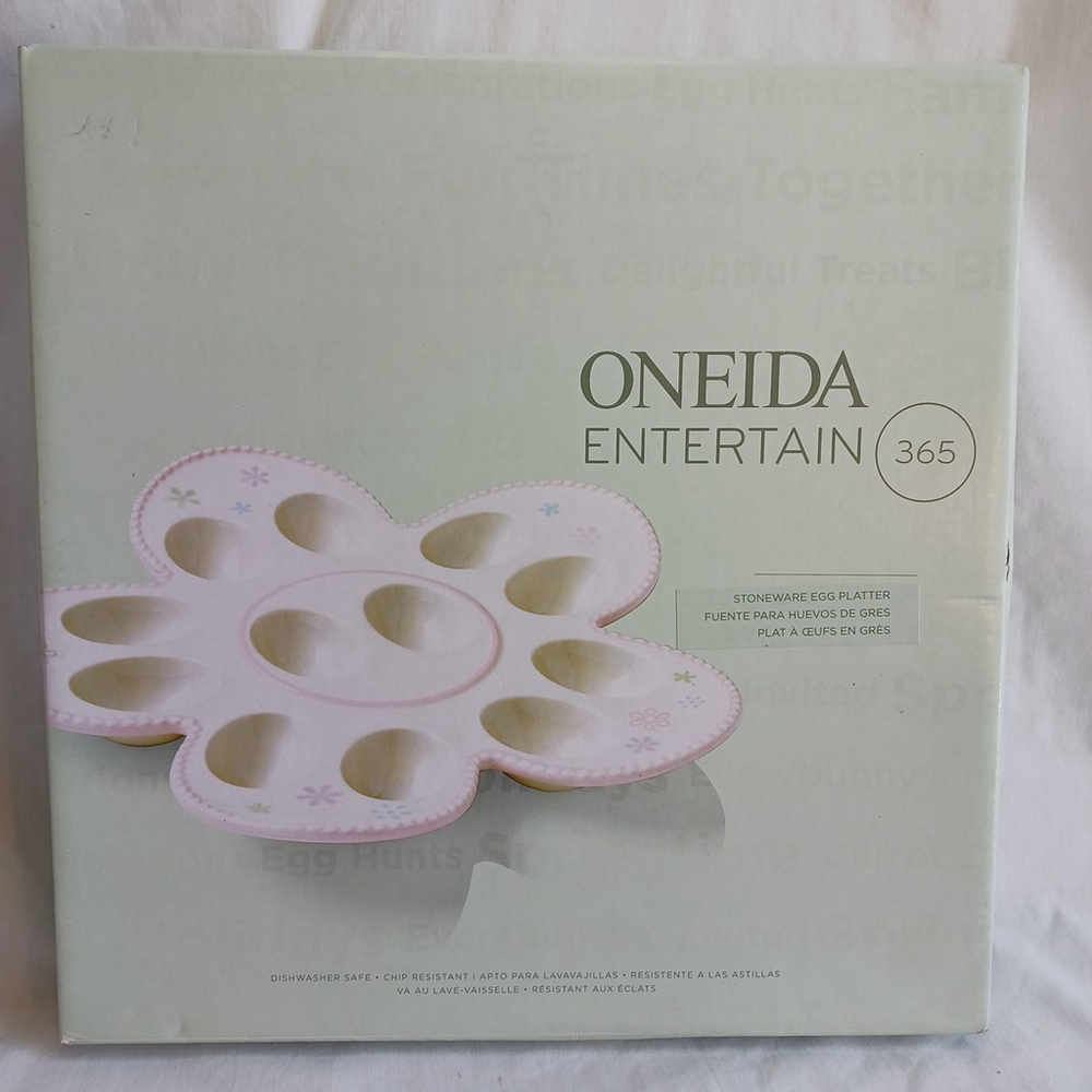 Oneida Easter Egg Platter Bunny Hop Ceramic